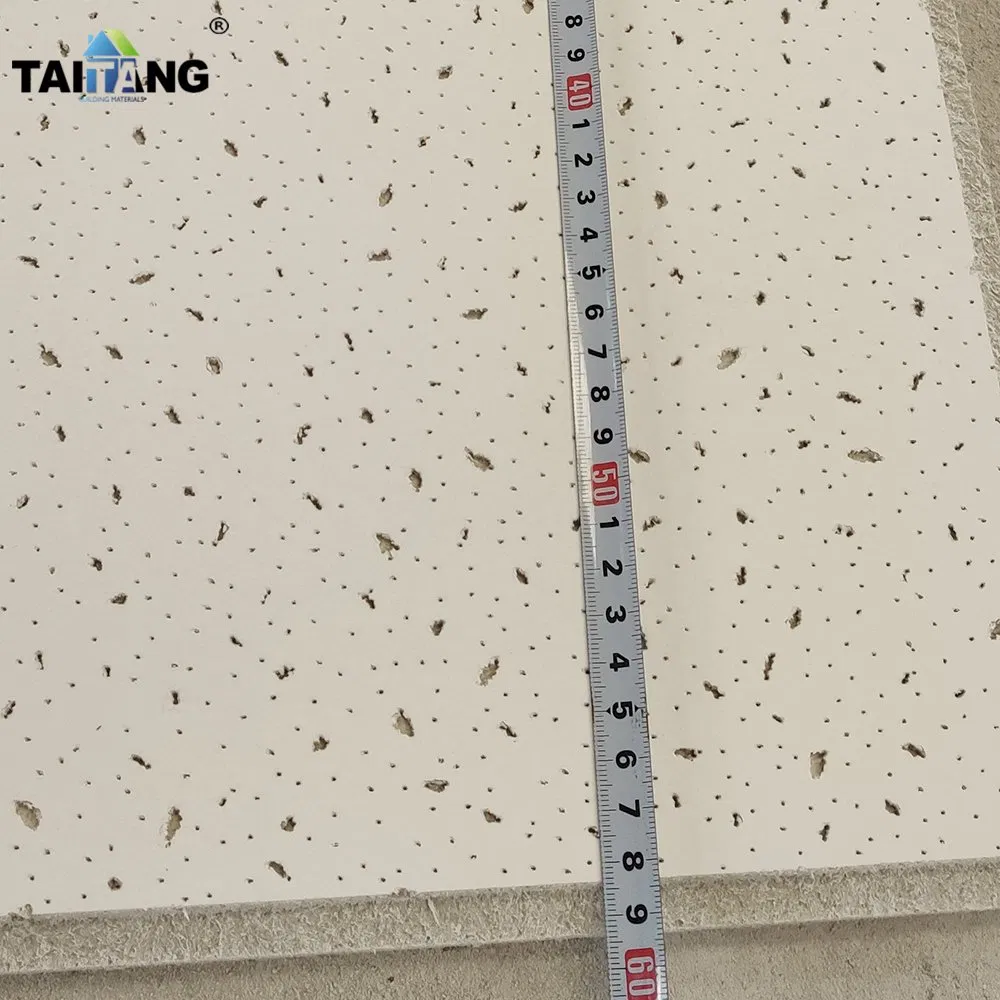 8 mm Mineral Fiber Acuistic Ceiling Board Cielorrasos Fibra Mineral T Bar ceiling Tiles