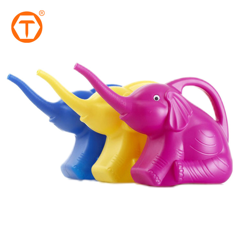 2 Litre Colored Mini Animal Elephant Shape Green Cartoon Garden Plastic Watering Can for Kids