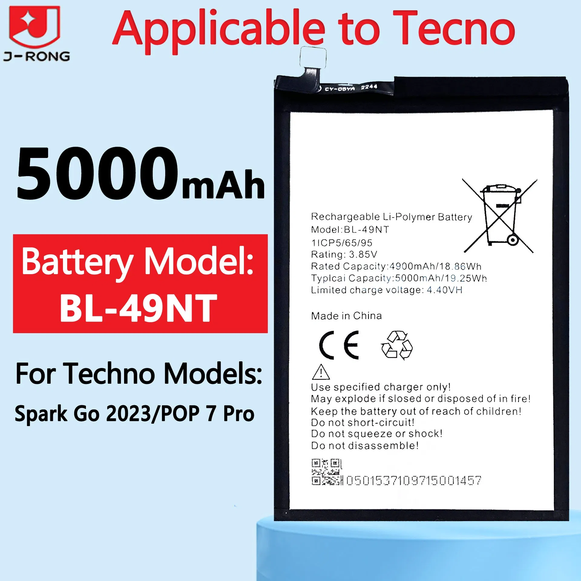 Wholesale All Model of Mobile Phone Battery, Tecno Battery, Infinix Battery, Itel Battery, with CE/Un38.3/MSDS Certification