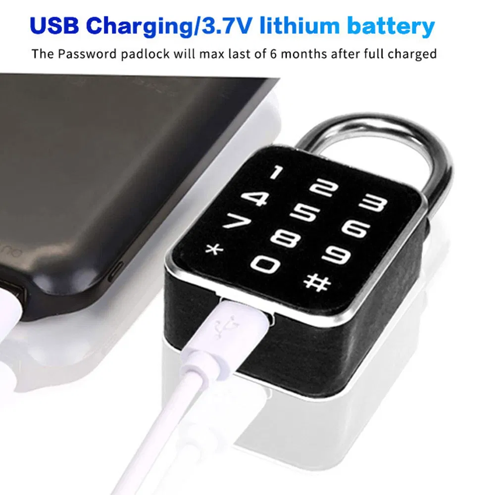 USB Rechargeable Tuya APP Password Keyless Security Lock Padlock for Travel Luggage Suitcase