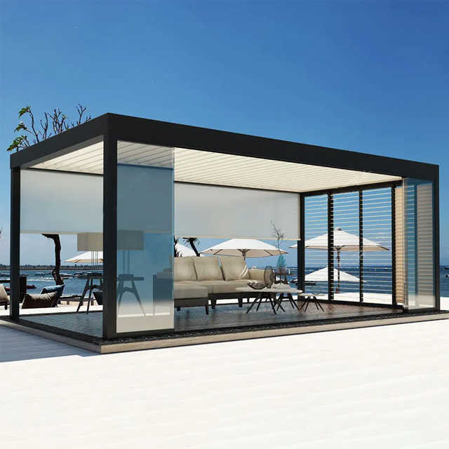 Outdoor Customizablealuminum Folding Louvers Cover Weather-Resistant Pergola
