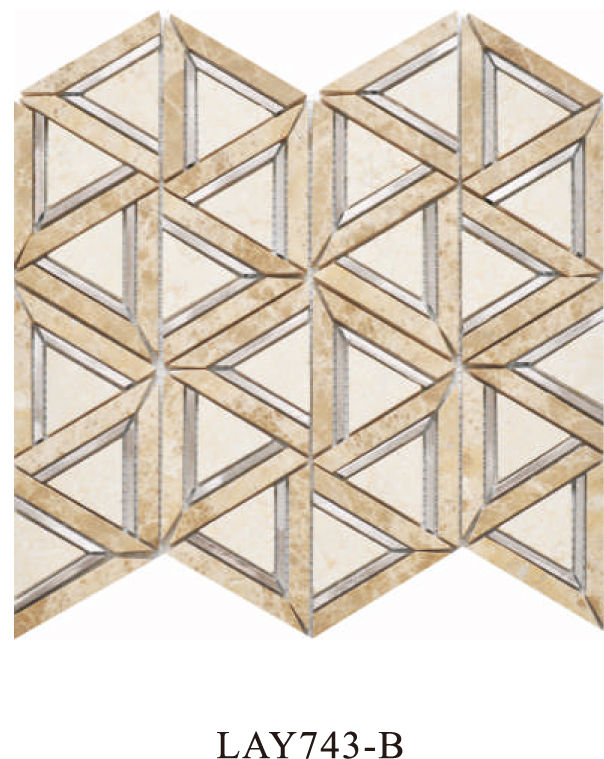 Мозаика из белого мрамора и алюминия для стен и фартука