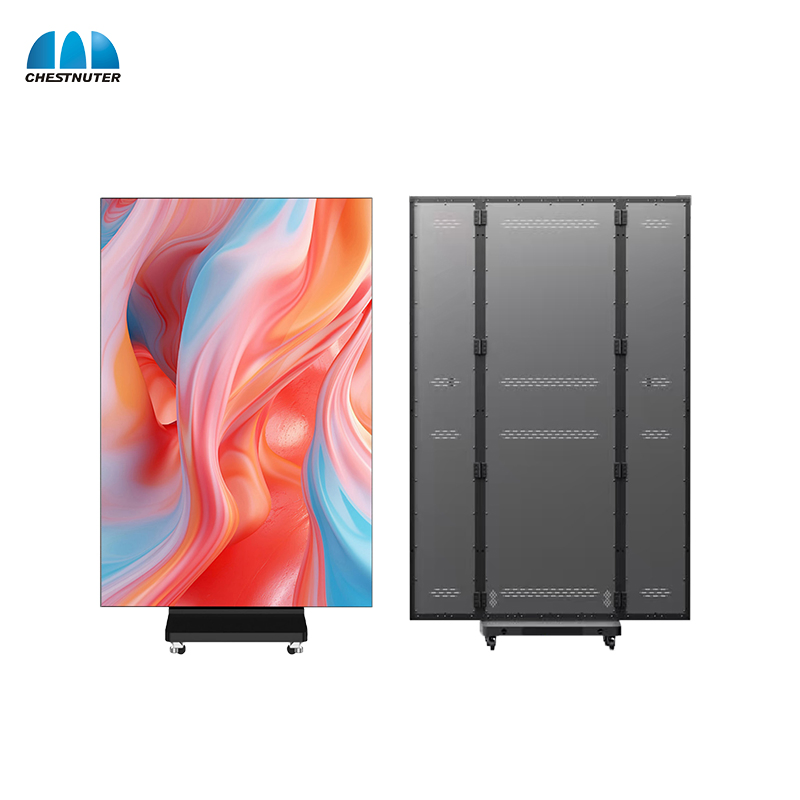 Full Color Movable Indoor HD Trifold LED Poster Screen Foldable LED Poster Display for Portable Advertising