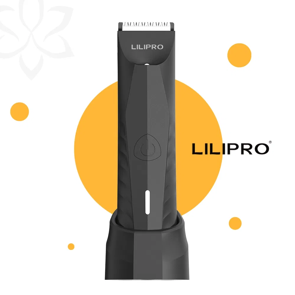 Lilipro B4 Body Hair Trimmer for Men Rechargeable Grooming Tool with Ceramic Blade, LED Light, Electric Shaver for Wet/Dry Use