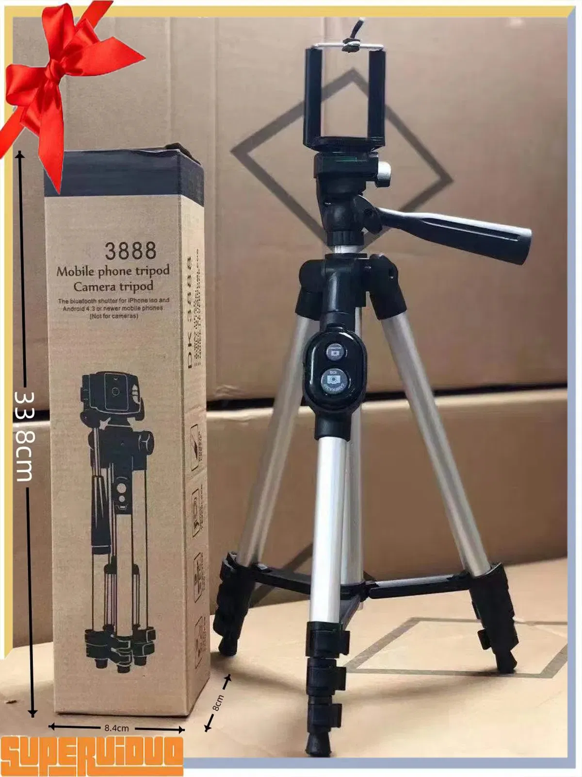 3210 3120A Foldable Aluminum Alloy Selfie Stick Tripod Cell Phone Holder Table Video Camera Sticks Stabilizer for Vlog Video Recording