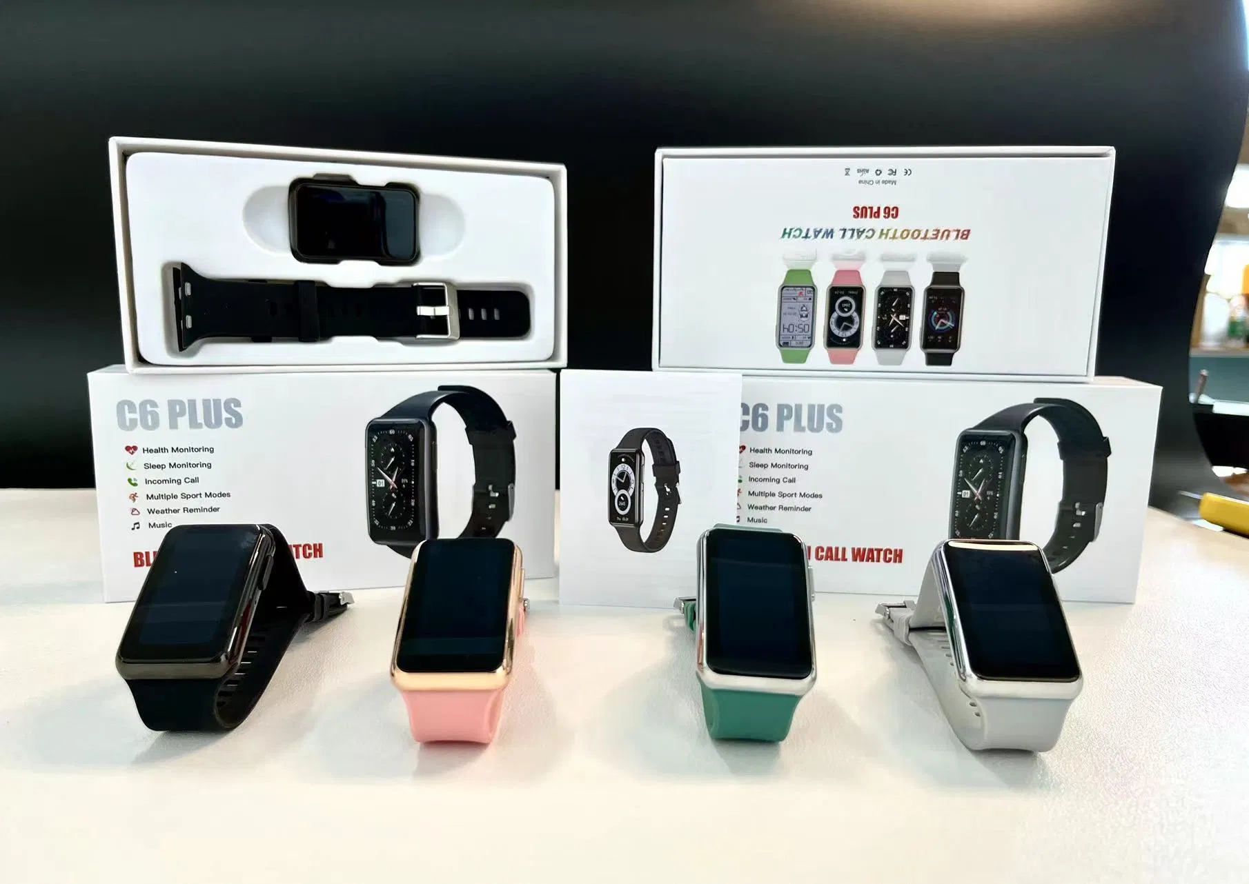 Fashion Smart Band C6plus 1.47inch High End Case Bt Phone Calling Smart Exercise Modes Fitness Tracker Smart Watch for Android