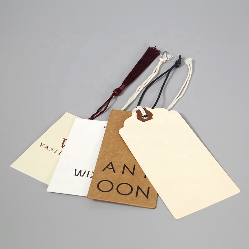 Бирки для одежды матовые с тиснением шнурком