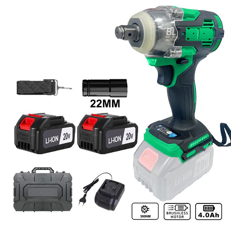 2023 Professional Power Tools 320n*M Torque Cordless Impact Wrench Withtwo 3.0ah Battery