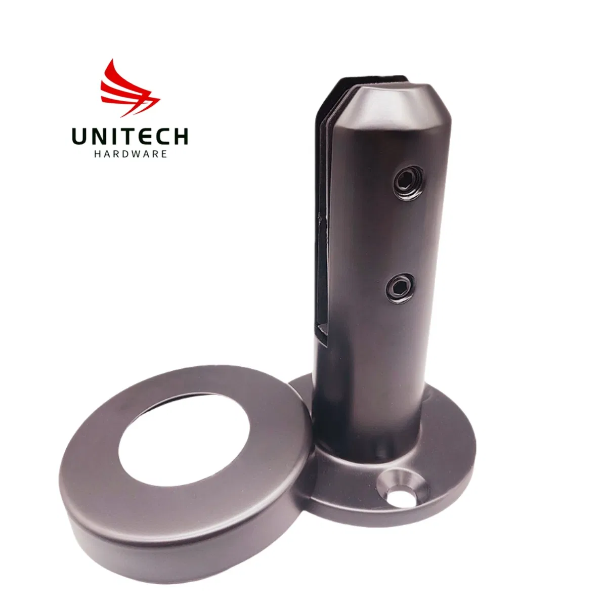 Black Color 160mm Glass Railing Clamp Glass Spigot Fitting