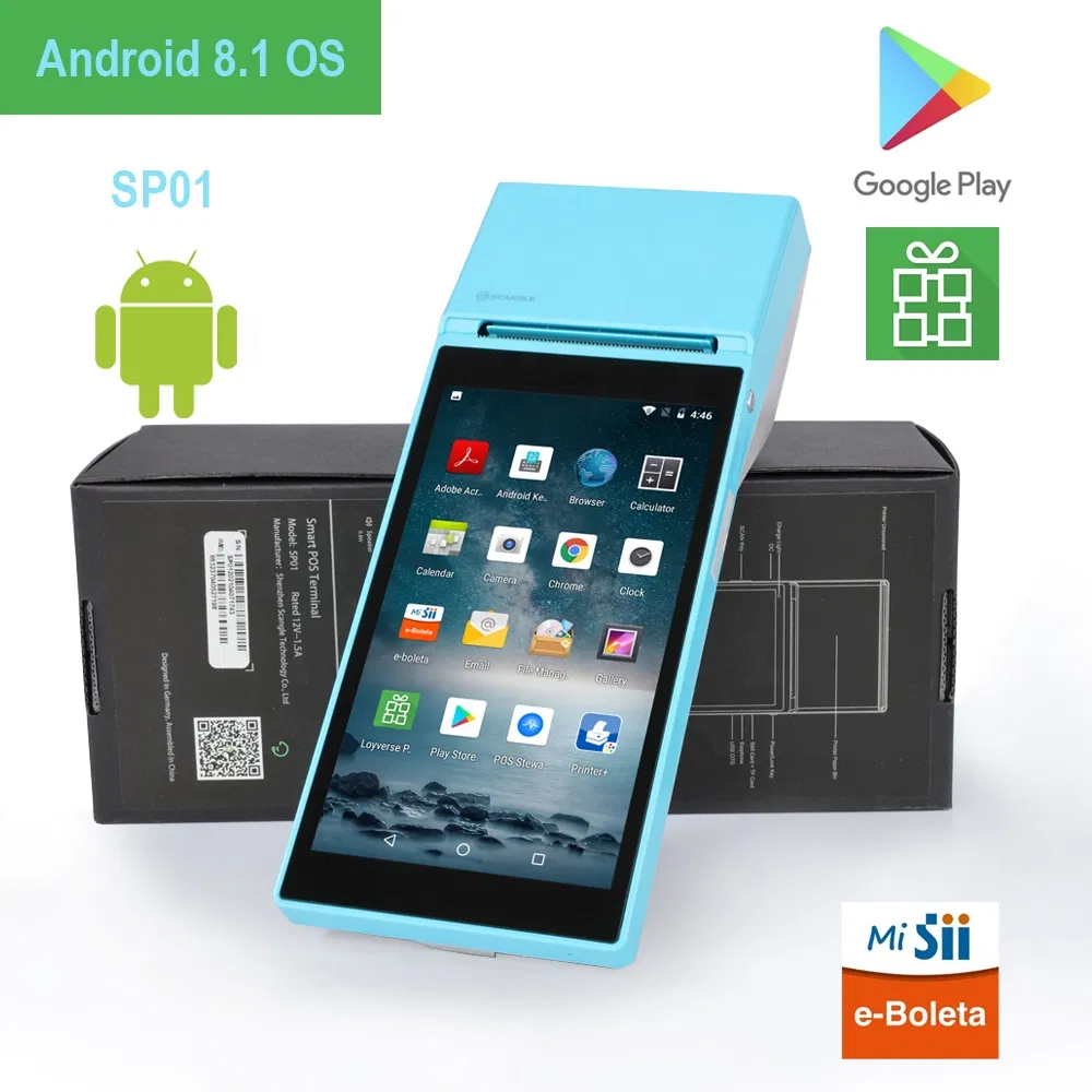 Scangle Cheap Portable Android Handheld POS Terminal /Mini POS Systems with 58mm Thermal Printer