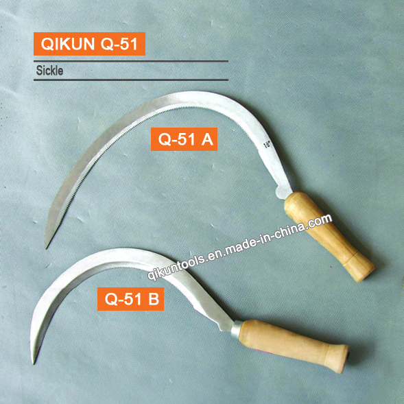 Q-53 Wooden Handle Sickle with Tooth