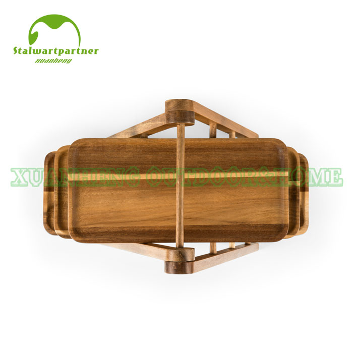 Wooden 3 Layer Wedding Cake Candy Fruit Tray Plate