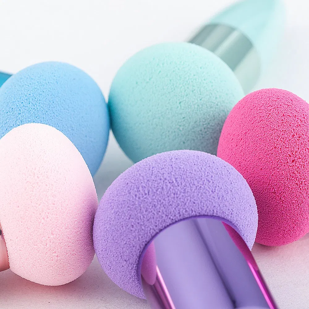 Fashion Women Mushroom Head Puff Foundation Face Make up Tools Liquid Sponge Beauty Cosmetic Powder Puff with Smooth Handle