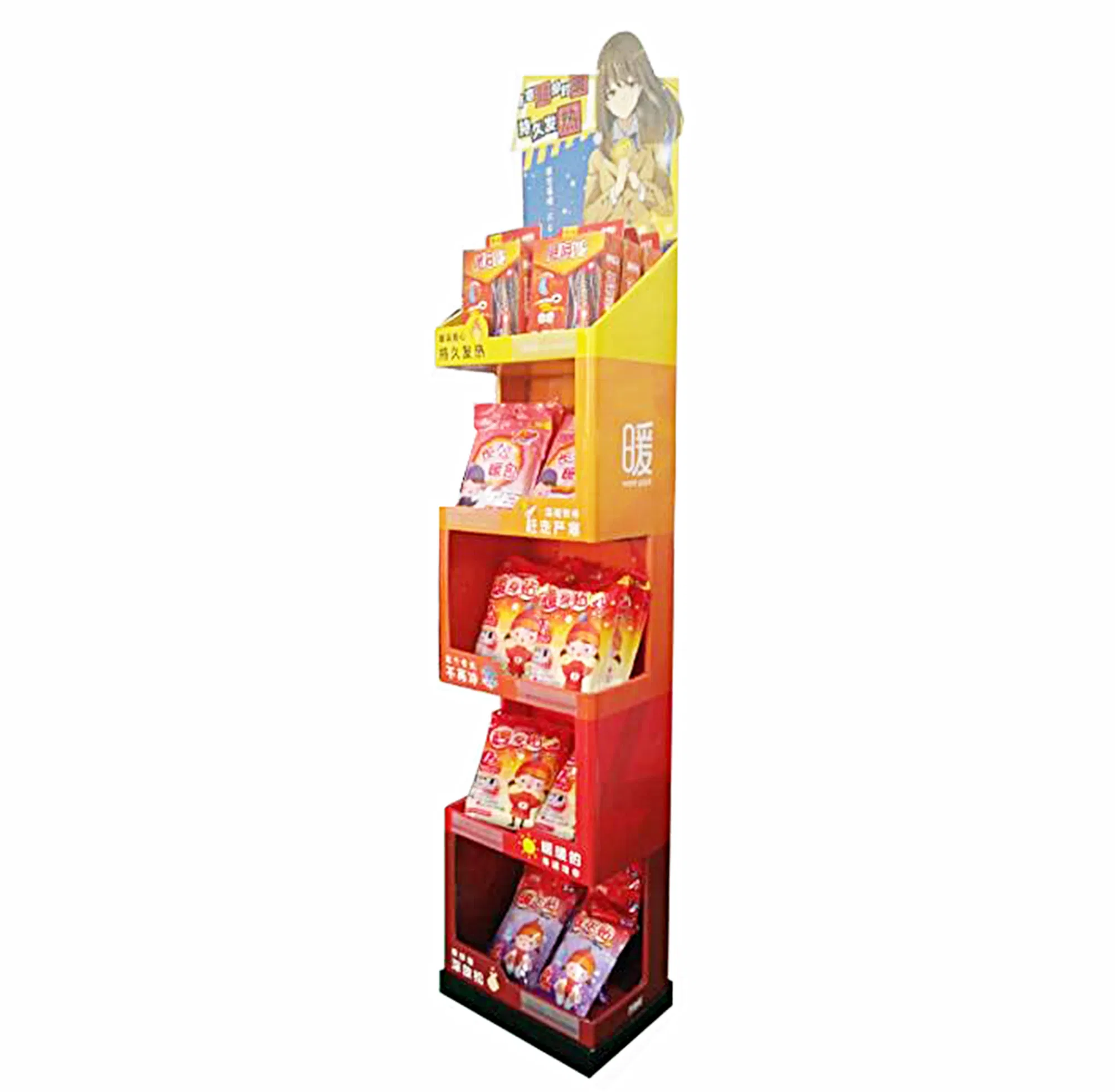 Flooring-Stand Cardboard Teethbrush Retail Displays for Mechandise Retail