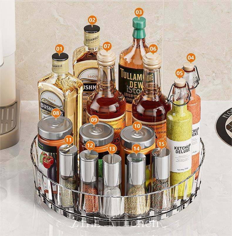 Rotating Multifunctional Cosmetic Storage Box Household Seasoning Storage Rack Kitchen Storage