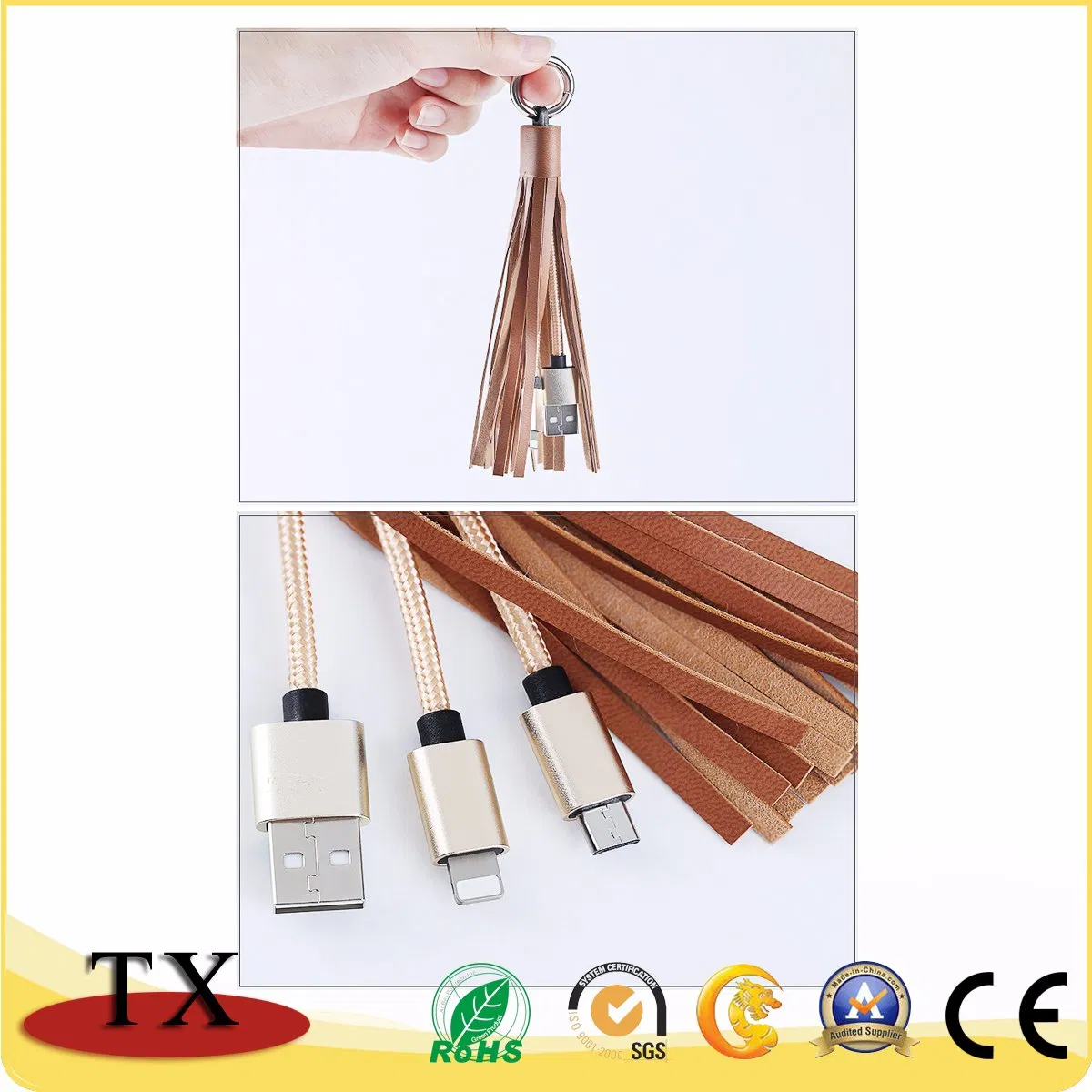 Кабель USB с кисточкой и разъёмом Micro USB