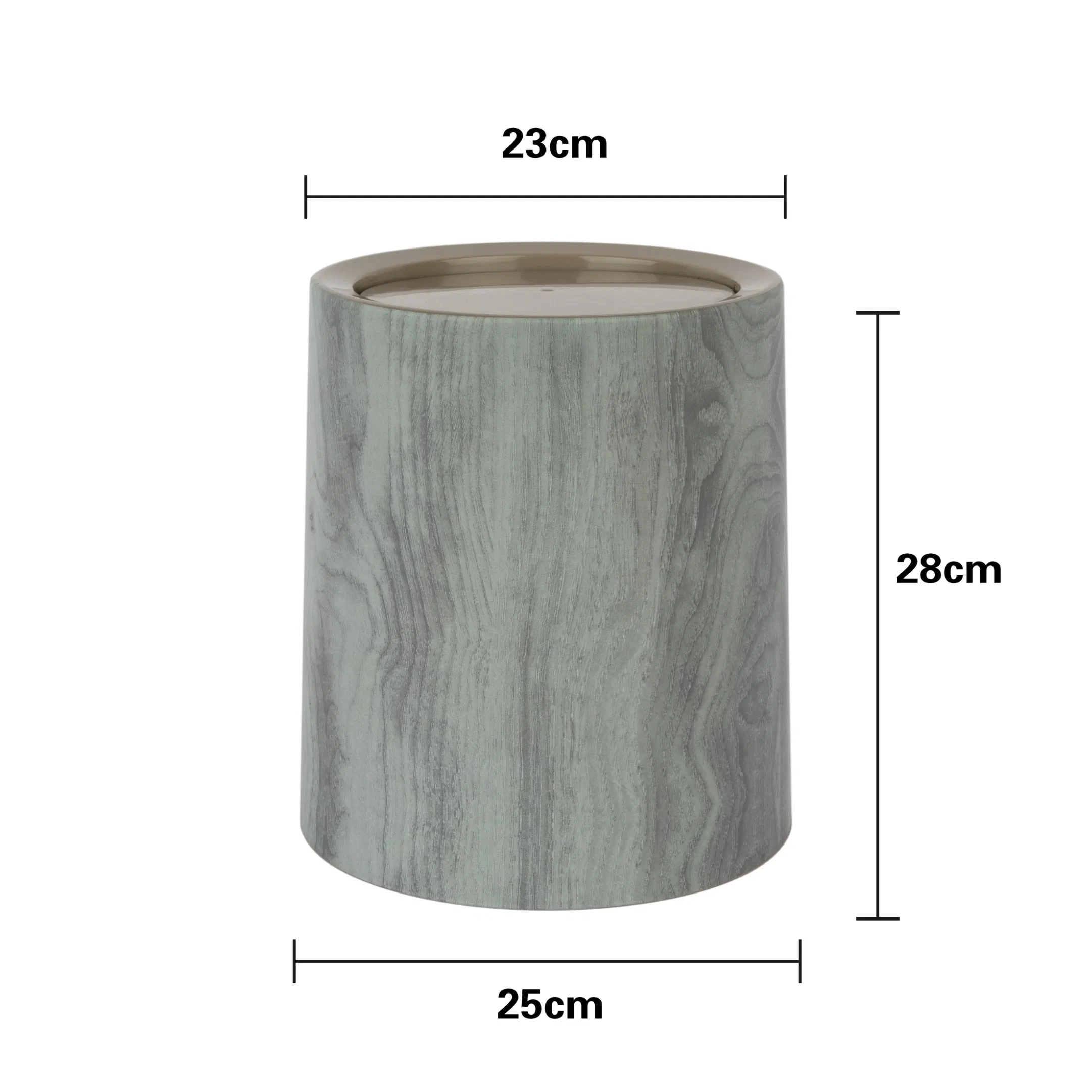 Large Circular Plastic Trash Can with Patterns and Sleeves Dustbin