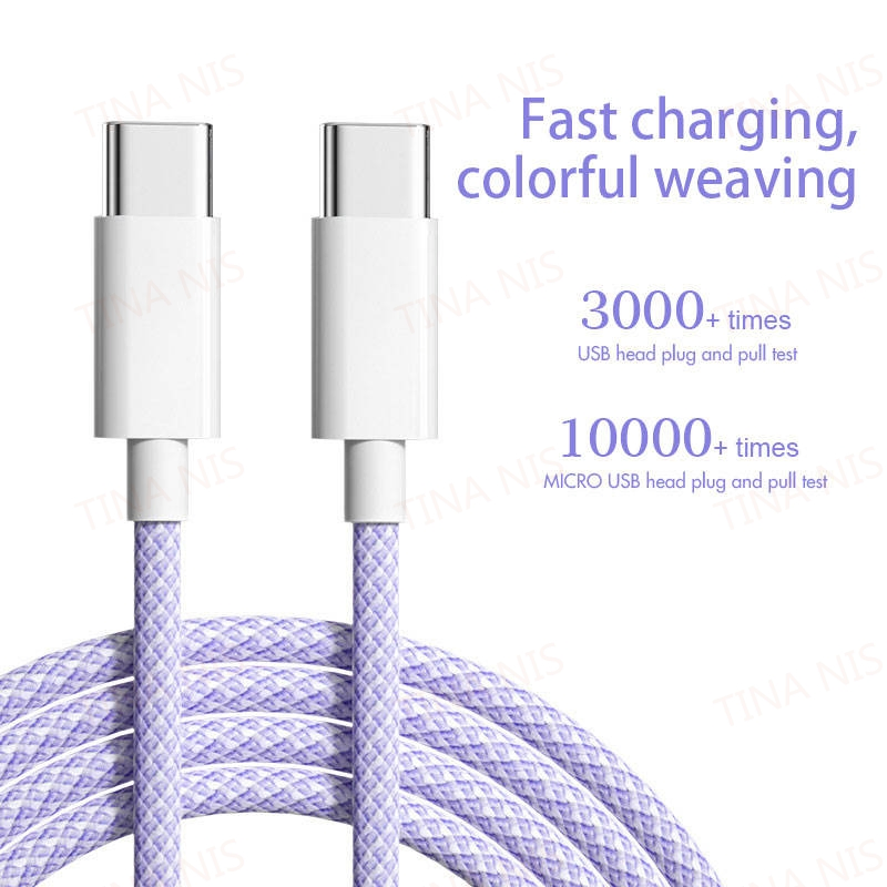 Кабель USB-C плетеный для быстрой зарядки, 1м