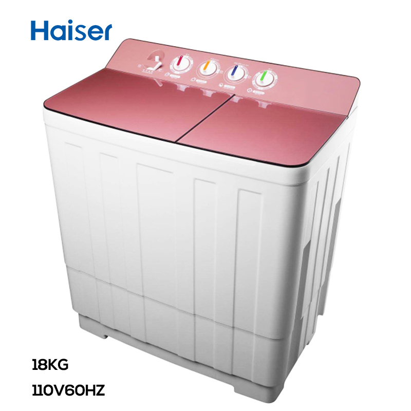 18kg Semi-Auto Twin Tub Washing Machine with Glass Cover