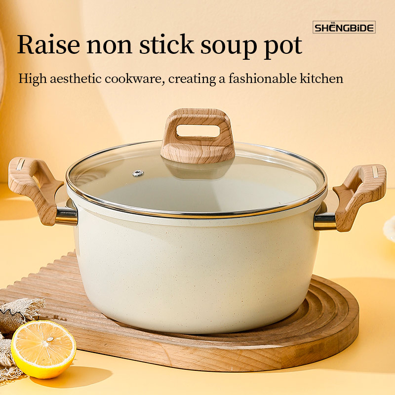 New Design Color Aluminum Cookware Stockpot Mini Soup Pot with Glass Lid