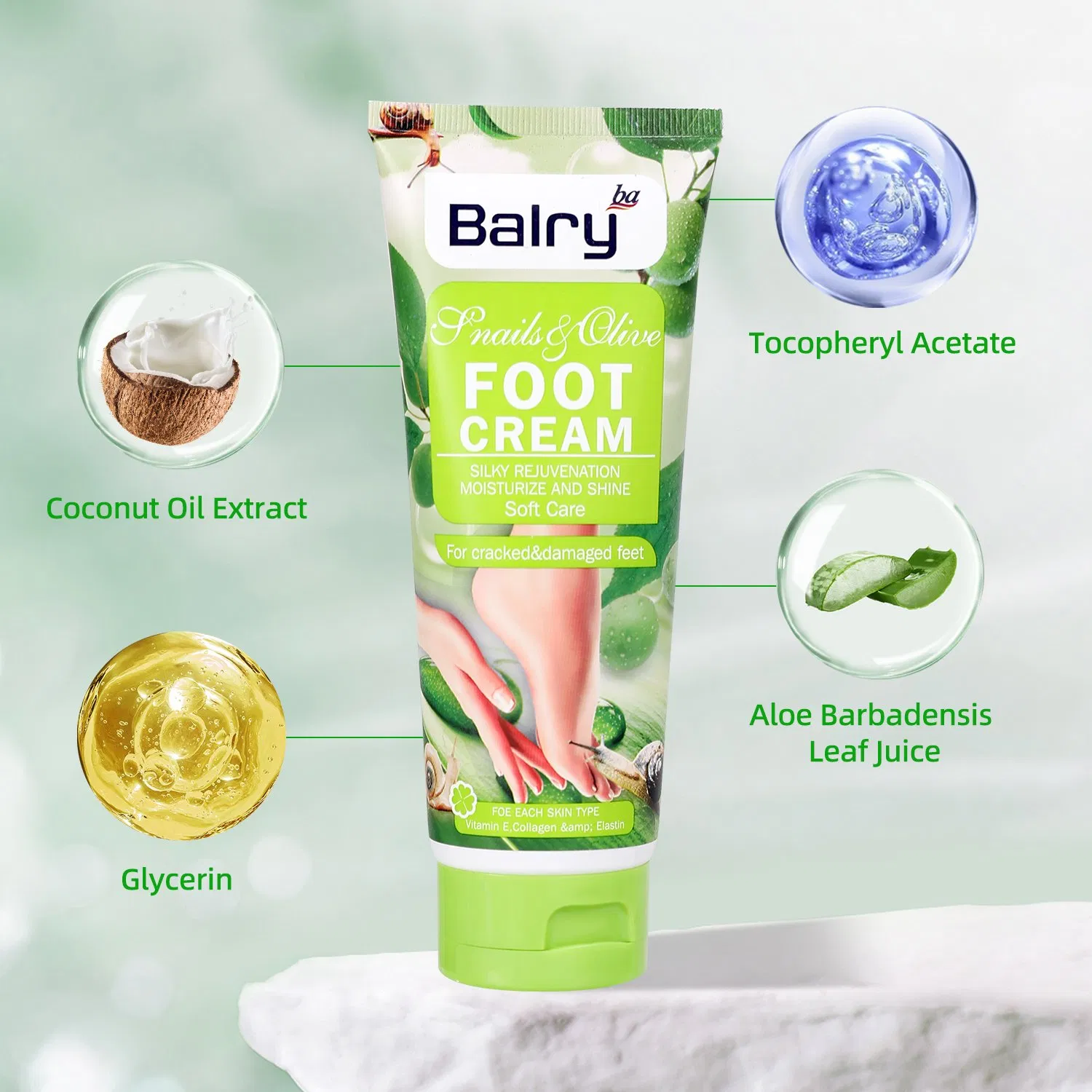 Best Selling Olive Fragrance Deep Moisturizing Whitening Snial Essence Hand & Foot Cream