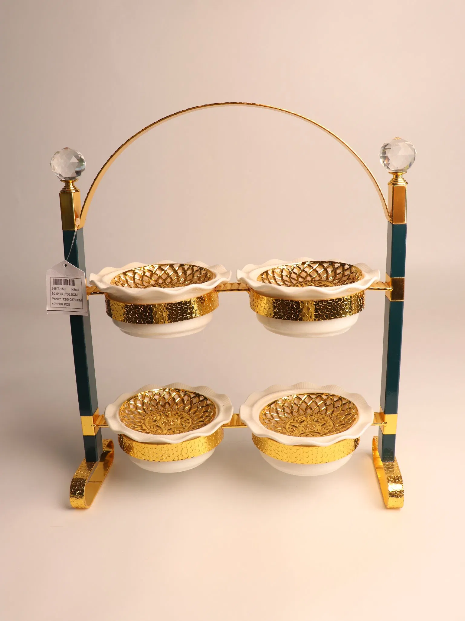 New High-End Gold-Plated Ceramic Fruit Tray