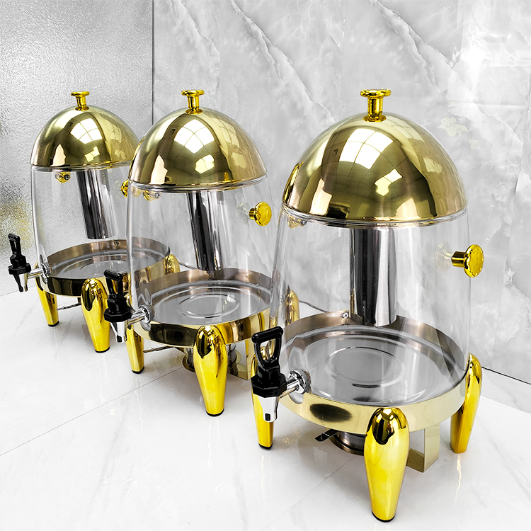 Commercial Large Capacity Hotel Banquet 12L Juice Dispenser Gold Design Food Restaurant