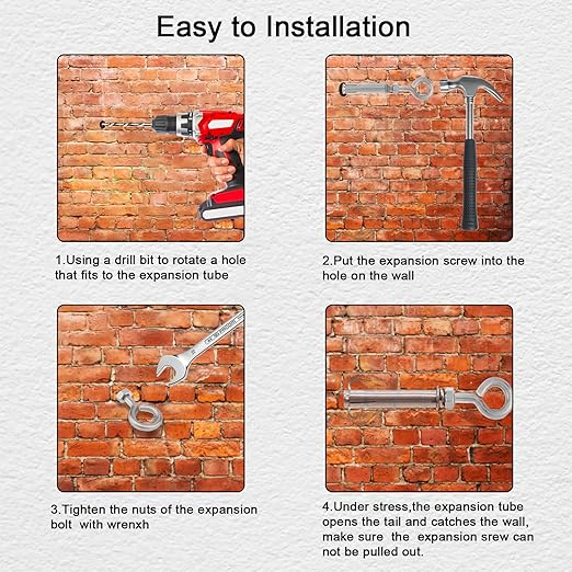 Heavy Duty Lifting Ring Bolt Stainless Steel Wall Brick Anchor