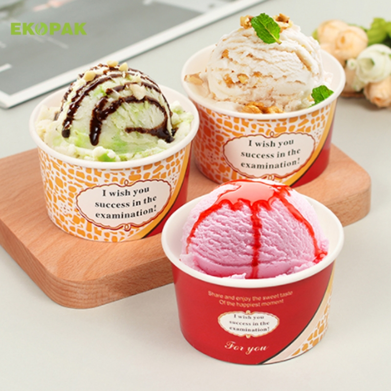Food Grade Single Wall 6.5oz 200ml PLA Coated Ice Cream Paper Cup