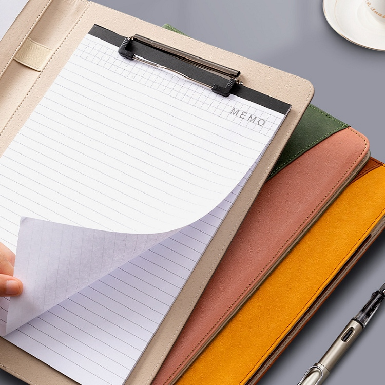 Premium PU Leather Customizable File Folder Binder with Logo