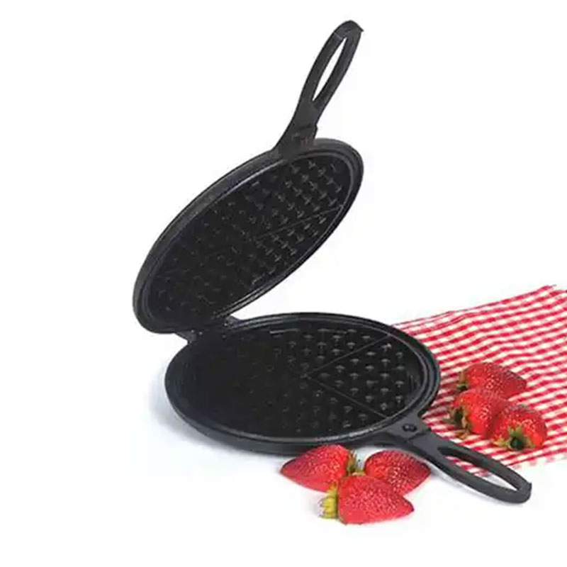 Cast Iron Waffle Cookware Waffle Maker Shapes Custom Plate Mold Design Waffle Pan