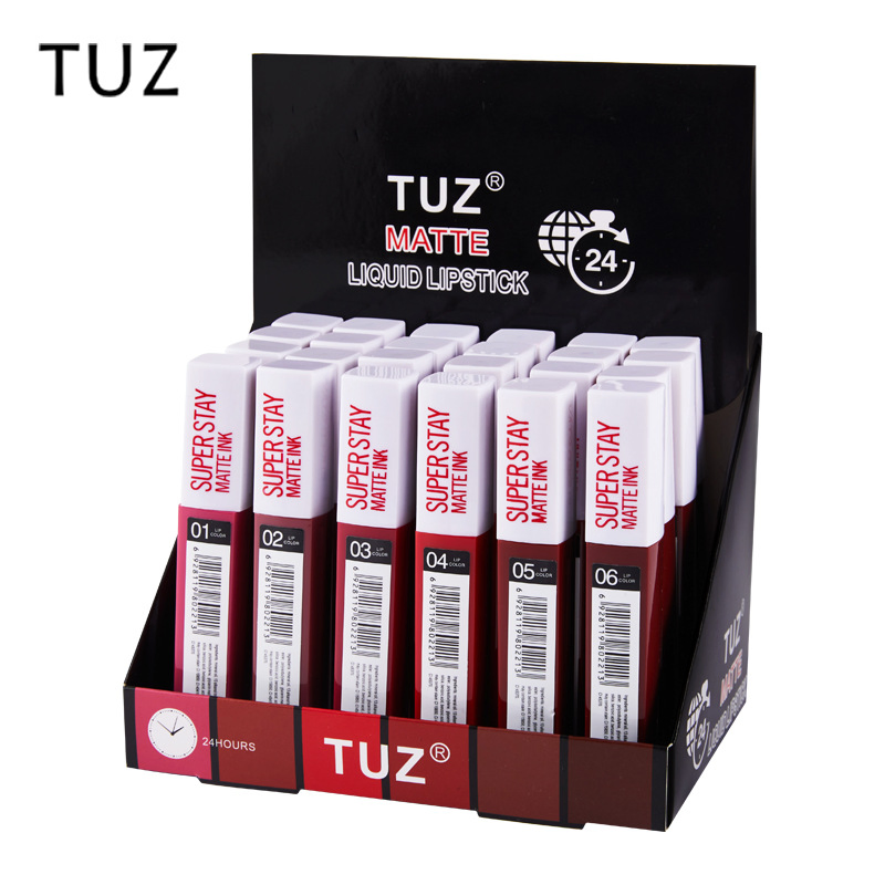 Tuz Non Stick Cup Long Lasting Non Fading Lip Gloss Show Box Liquid Lipstick