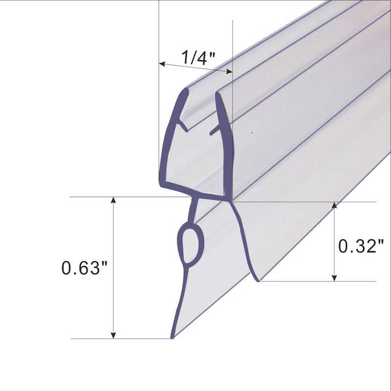 Vinyl Clear Frameless Shower Glass Sweep Rubber Weather Door Bottom Seal