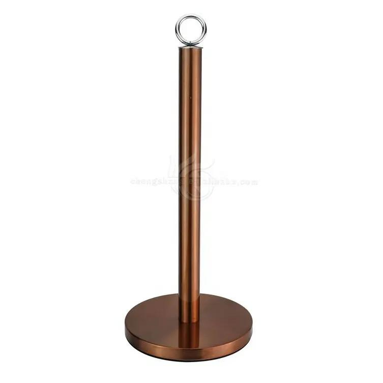 Heavy Weighted Sturdy Paper Towel Holder Stand Dispenser with Stainless Base Fits Standard and Jumbo Sized Paper Towel