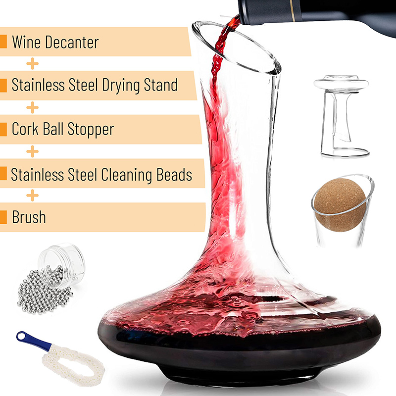 China Professional Manufacturer Supplier Handmade Customized Traditional Crystal Glass Wine Decanter Set