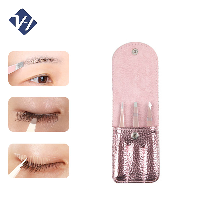 High Quality Professional Best Stainless Steel with Logo Lash Eyebrow Extension Tweezers