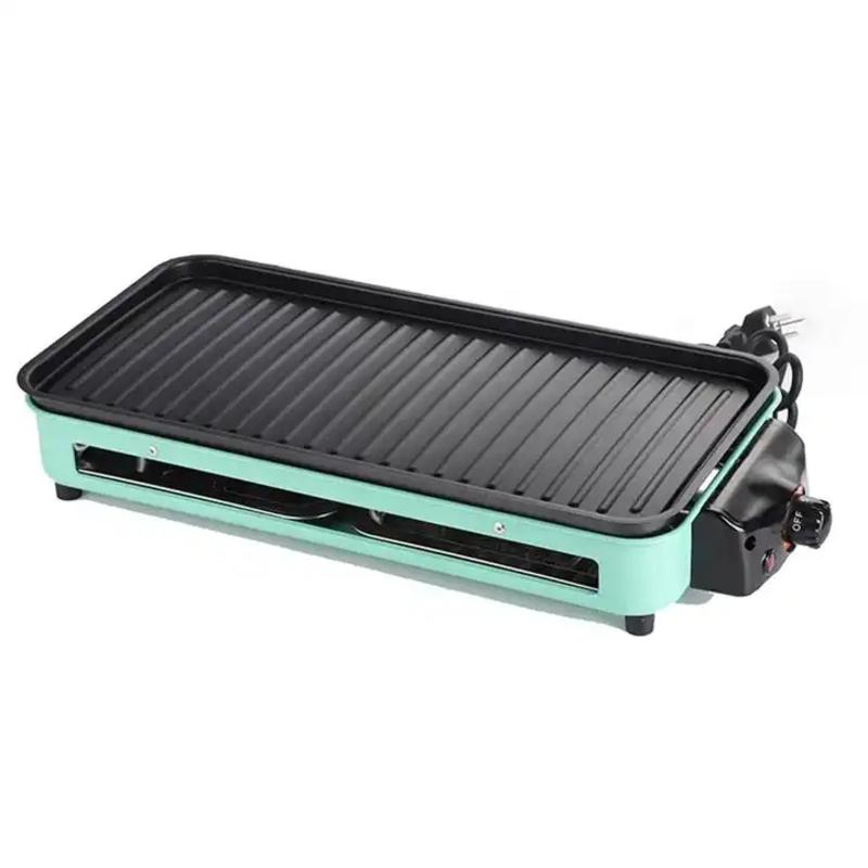 High Quality Green Adjustable Thermometer Indoor Fine Iron Material Electric Barbecue Grill