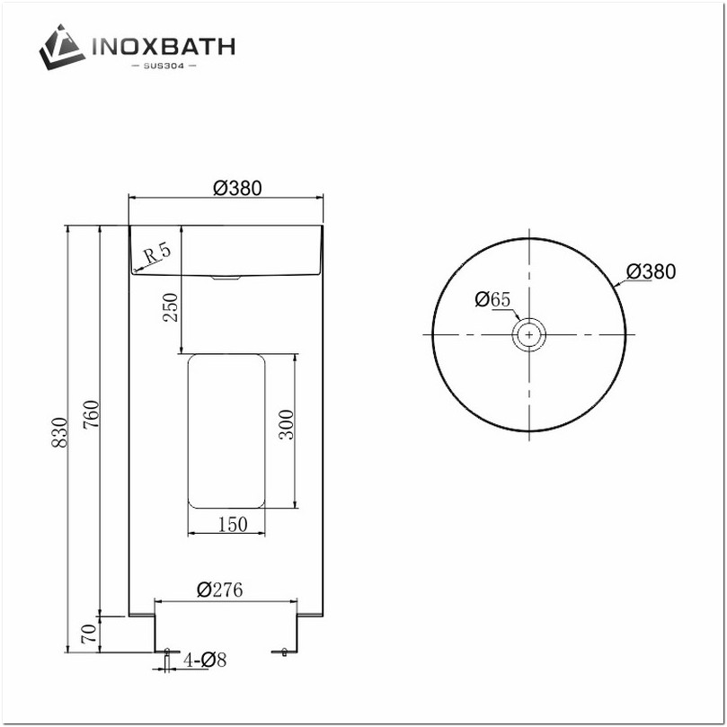 Раковина для ванной ADA с антимикробным покрытием и пьедесталом