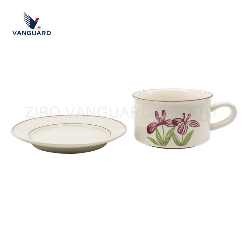 Фарфоровый чайный набор Bone China 340 мл с блюдцем