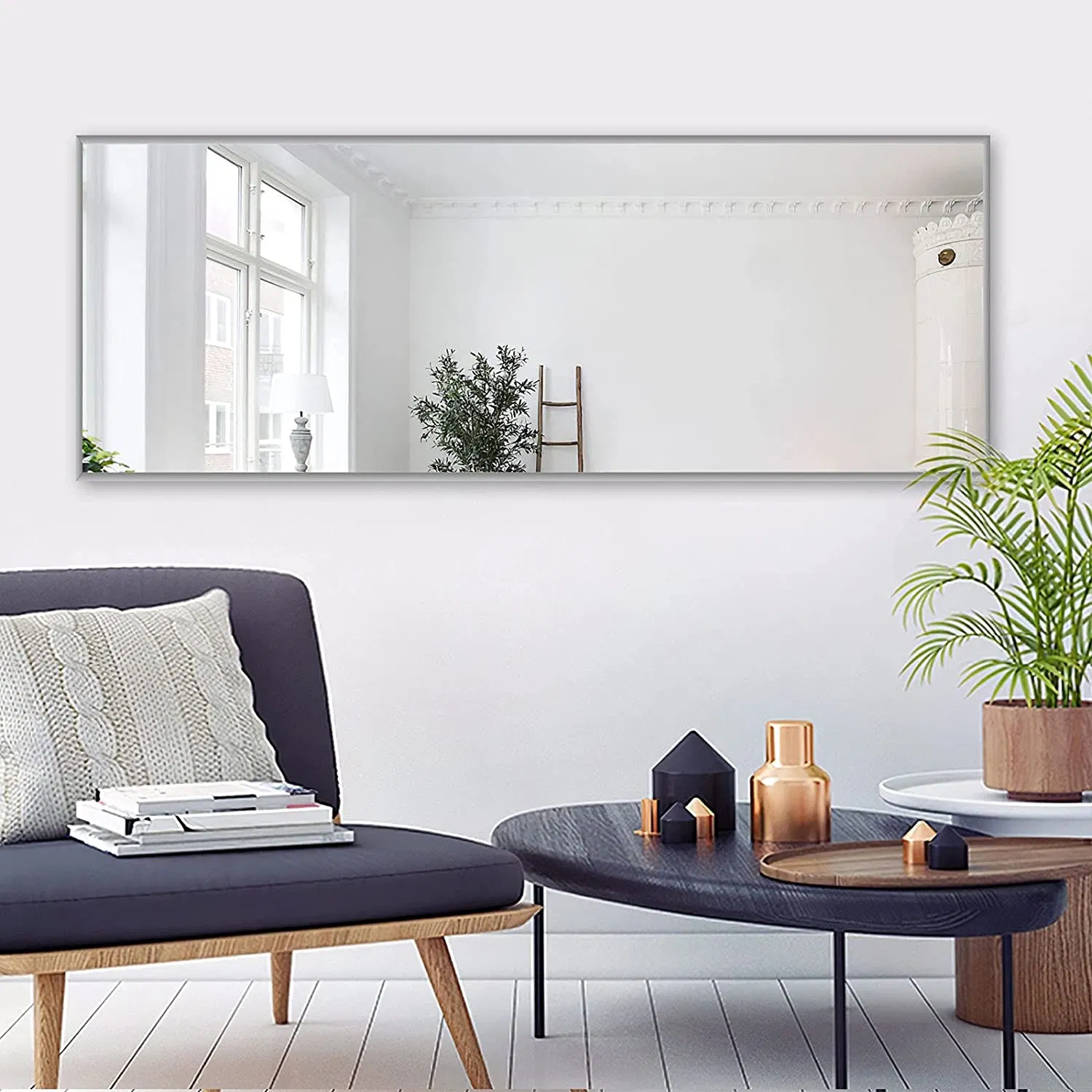 31.5 *33.5 Unique Arched Mirror Bathroom Metal Frame Mirror Wall Mounted Black Vanity Mirror for Living Room Fireplace