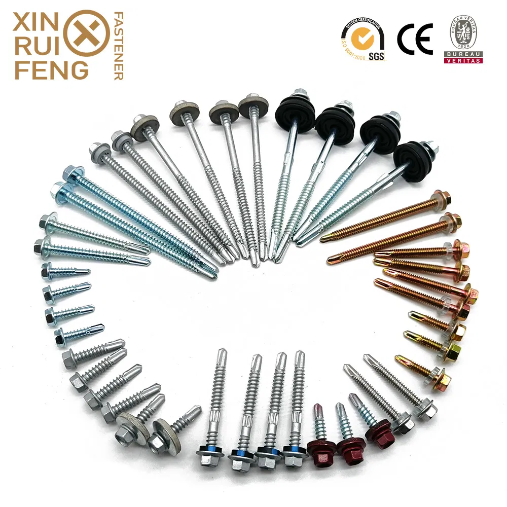 Zinc Plated Stainless Steel Ruspert Bi-Metal Hex Head Self Drilling Screw Bottom Price