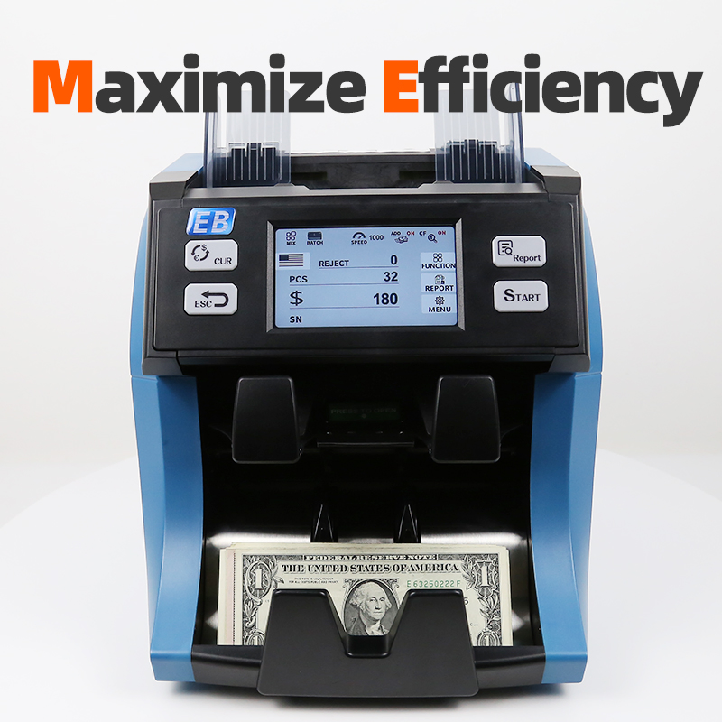 BS-2090 Automatic Banknote Sorter CIS 2 Pocket Currency Discriminator and counter