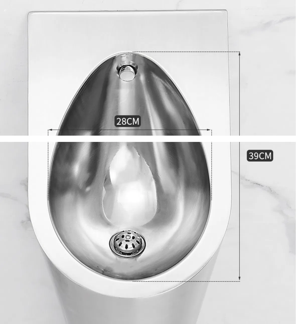 American Style Wall Hung P-Trap Toilet Stainless Steel Prison Toilet L Water Closet