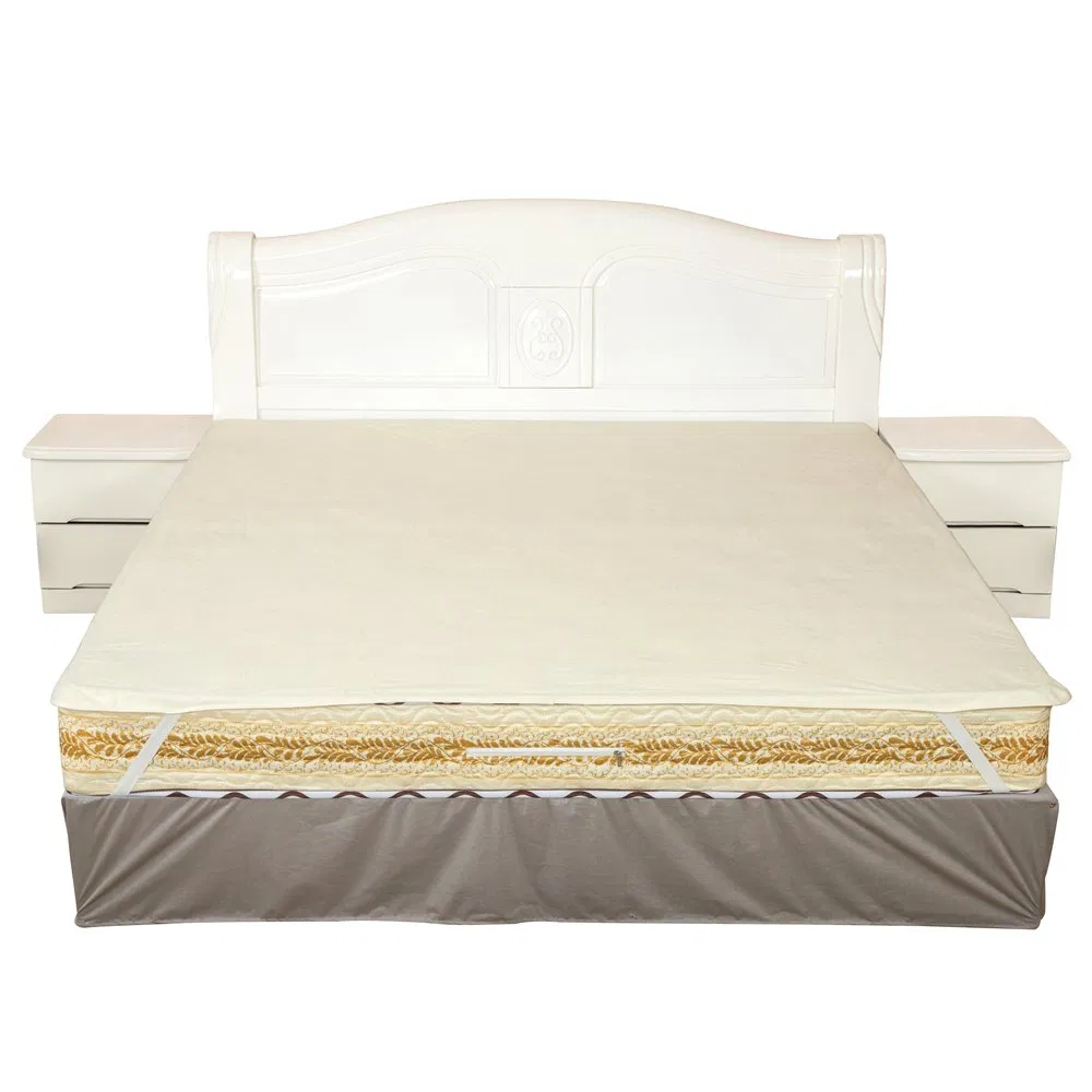 Elastic Waterproof Mattress Pad Bed Pad Bed Cover Cooling Jersey Woven Cotton White Pink Blue Breathable Durable