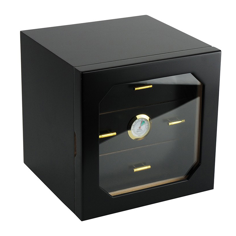 Custom Desktop Style Matt Lacquer Wooden Cigar Humidor Storage Box
