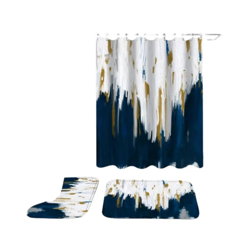 Promotional High Satisfaction Washable Modern Design Shower Curtains Bathroom Sets