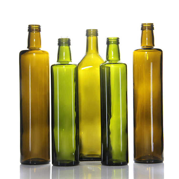 High Quality 250ml 500ml 750ml Transparent Square Glass Olive Oil Bottle with Tamper Evident Cap