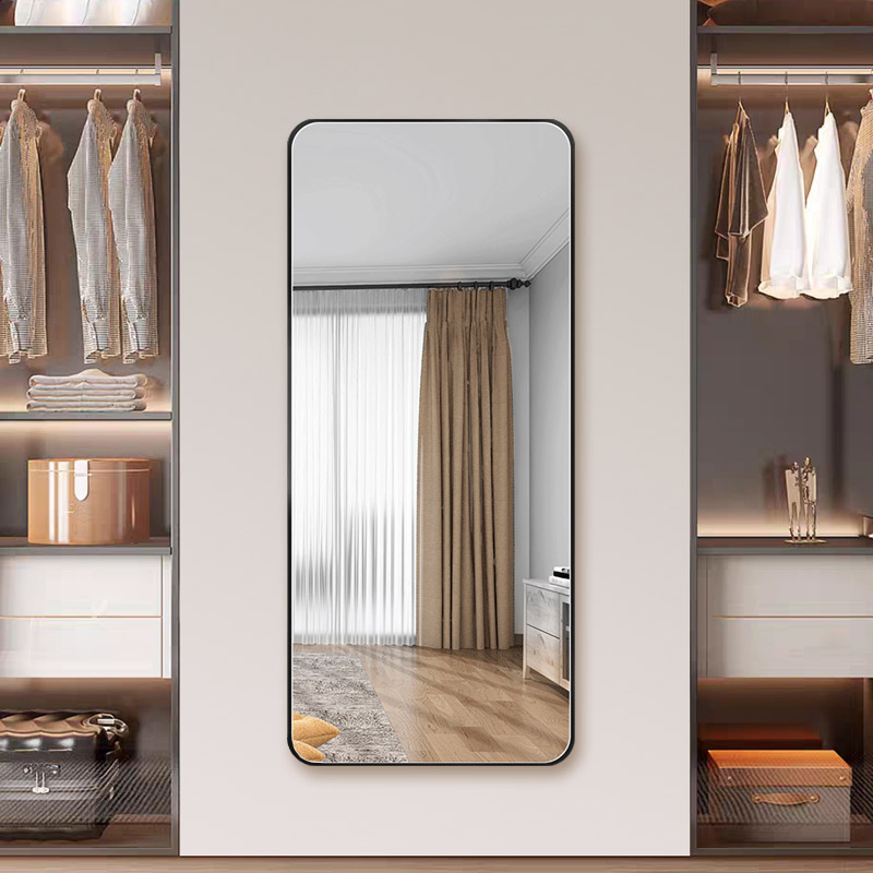 Factory Direct Salon Hotel Decoration Black Rectangle Metal Framed Wall Hanging Make-up Dressing Mirror