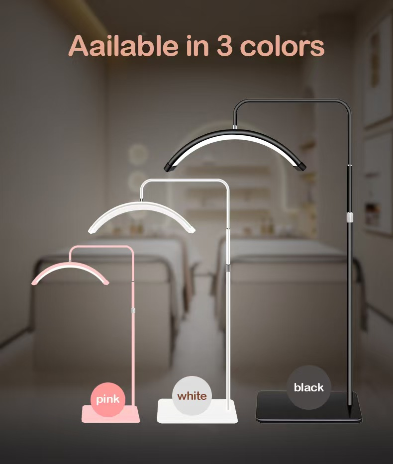 23 Inch Beauty Salon Eyebrow Tattoo Lighting LED Half Moon Eyelash Photographic Work Table Arch Floor Lamp