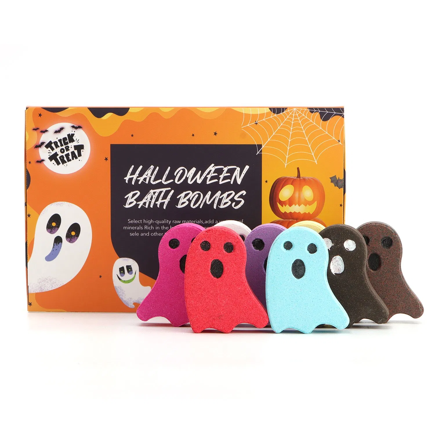Hot Sale Custom Label Halloween Bubble Bath 10PCS Ghost Shaped Bath Bomb Gift Set